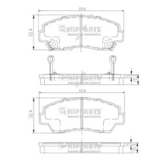 Комплект тормозных колодок, дисковый тормоз NIPPARTS J3603034