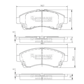 Комплект тормозных колодок, дисковый тормоз NIPPARTS J3603054