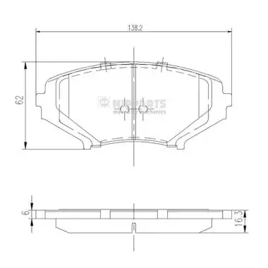 Комплект тормозных колодок, дисковый тормоз NIPPARTS J3603066 (фото 1)