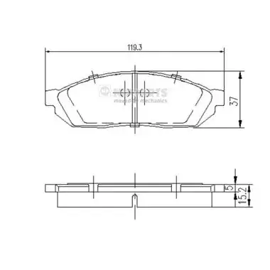 Комплект тормозных колодок, дисковый тормоз NIPPARTS J3604004 (фото 1)
