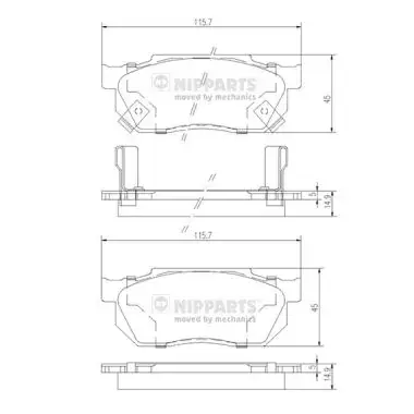Комплект тормозных колодок, дисковый тормоз NIPPARTS J3604019 (фото 1)