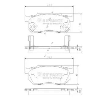 Комплект тормозных колодок, дисковый тормоз NIPPARTS J3604019