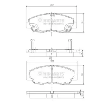 Комплект тормозных колодок, дисковый тормоз NIPPARTS J3604030