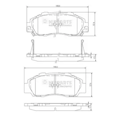 Комплект тормозных колодок, дисковый тормоз NIPPARTS J3604032 (фото 1)