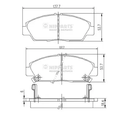 Комплект тормозных колодок, дисковый тормоз NIPPARTS J3604037 (фото 1)