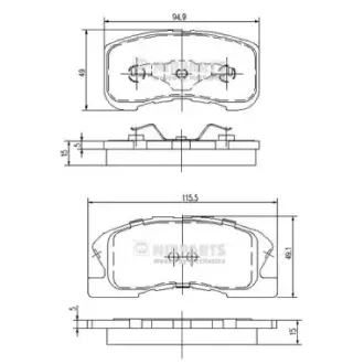 Комплект тормозных колодок, дисковый тормоз NIPPARTS J3606019