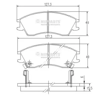 Комплект тормозных колодок, дисковый тормоз NIPPARTS J3607006