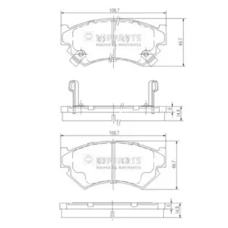 Комплект тормозных колодок, дисковый тормоз NIPPARTS J3607007