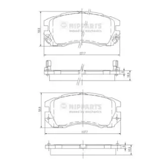 Комплект тормозных колодок, дисковый тормоз NIPPARTS J3607009