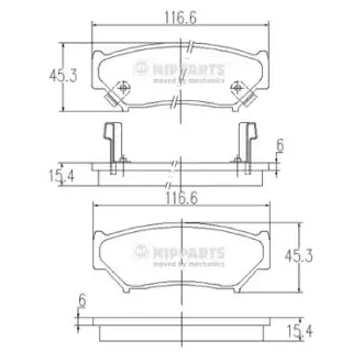 Комплект тормозных колодок, дисковый тормоз NIPPARTS J3608009