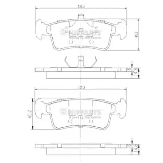 Комплект тормозных колодок, дисковый тормоз NIPPARTS J3608014