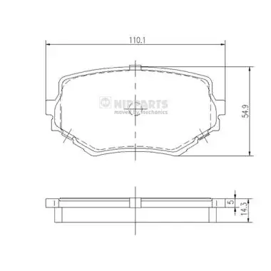 Комплект тормозных колодок, дисковый тормоз NIPPARTS J3608017 (фото 1)