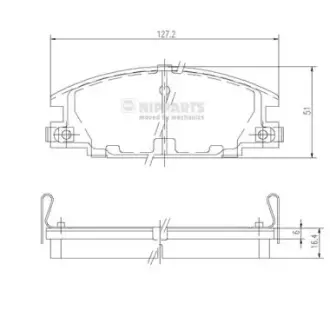 Комплект тормозных колодок, дисковый тормоз NIPPARTS J3609004