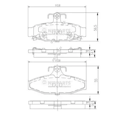 Комплект тормозных колодок, дисковый тормоз NIPPARTS J3610400 (фото 1)