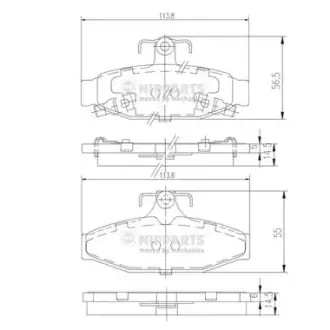 Комплект тормозных колодок, дисковый тормоз NIPPARTS J3610400
