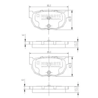 Комплект тормозных колодок, дисковый тормоз NIPPARTS J3611021