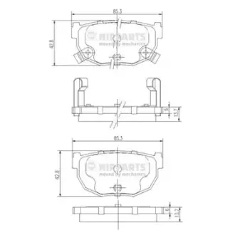 Комплект тормозных колодок, дисковый тормоз NIPPARTS J3611037