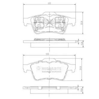 Гальмівні колодки NIPPARTS J3611045