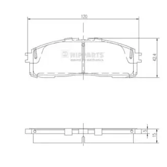 Комплект тормозных колодок, дисковый тормоз NIPPARTS J3612006