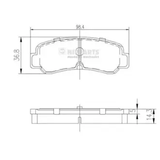 Комплект тормозных колодок, дисковый тормоз NIPPARTS J3612007
