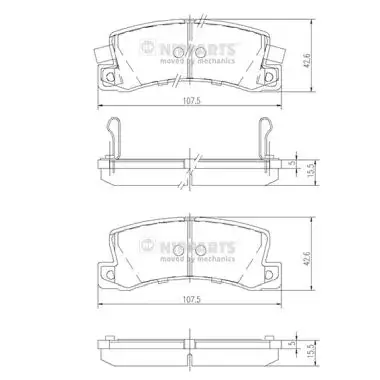 Комплект тормозных колодок, дисковый тормоз NIPPARTS J3612013 (фото 1)