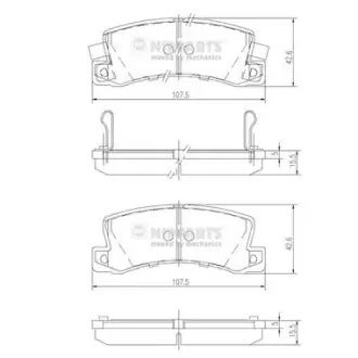 Комплект тормозных колодок, дисковый тормоз NIPPARTS J3612013