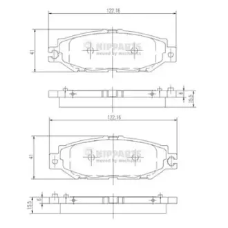 Комплект тормозных колодок, дисковый тормоз NIPPARTS J3612014