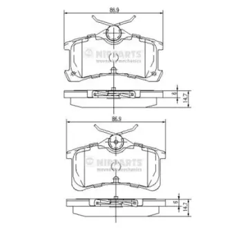 Гальмівні колодки NIPPARTS J3612026