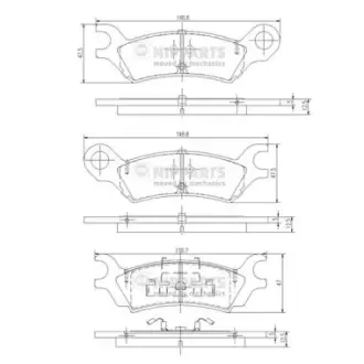 Комплект тормозных колодок, дисковый тормоз NIPPARTS J3613000