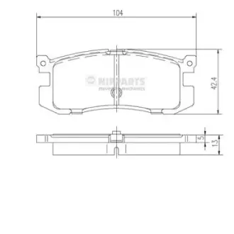 Комплект тормозных колодок, дисковый тормоз NIPPARTS J3613006