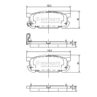 Комплект тормозных колодок, дисковый тормоз NIPPARTS J3613020