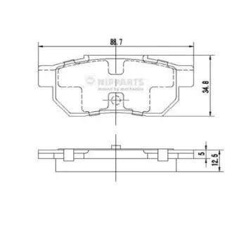 Гальмівні колодки NIPPARTS J3614002
