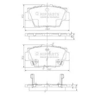 Комплект тормозных колодок, дисковый тормоз NIPPARTS J3614010