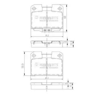 Комплект тормозных колодок, дисковый тормоз NIPPARTS J3615006