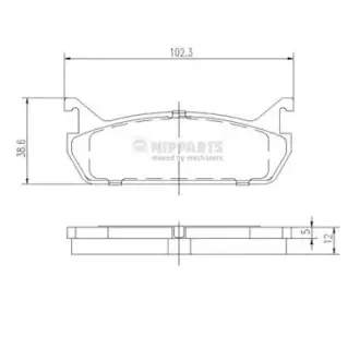 Комплект тормозных колодок, дисковый тормоз NIPPARTS J3616001