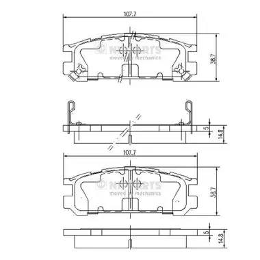Комплект тормозных колодок, дисковый тормоз NIPPARTS J3617001 (фото 1)