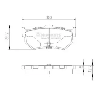 Комплект тормозных колодок, дисковый тормоз NIPPARTS J3618000