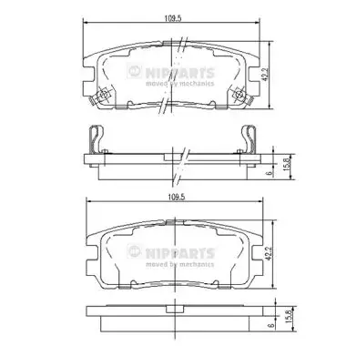 Комплект тормозных колодок, дисковый тормоз NIPPARTS J3619001 (фото 1)