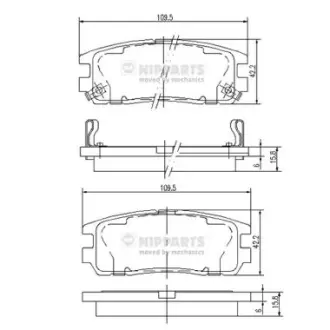 Комплект тормозных колодок, дисковый тормоз NIPPARTS J3619001