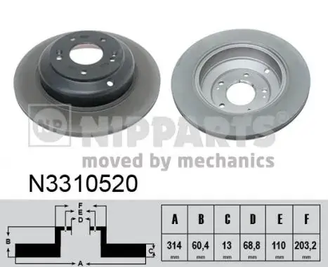 Тормозной диск NIPPARTS N3310520 (фото 1)