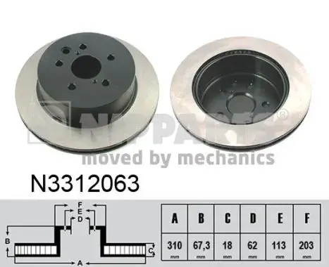 Тормозной диск NIPPARTS N3312063 (фото 1)