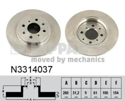 Тормозной диск NIPPARTS N3314037