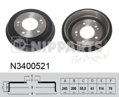 Тормозной барабан NIPPARTS N3400521