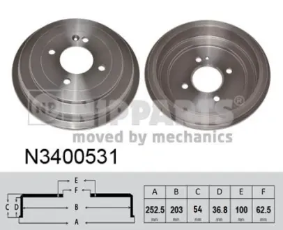 Тормозной барабан NIPPARTS N3400531
