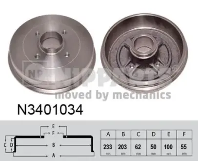 Тормозной барабан NIPPARTS N3401034