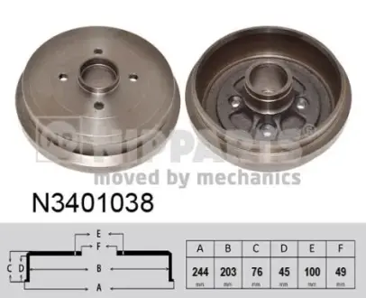 Тормозной барабан NIPPARTS N3401038