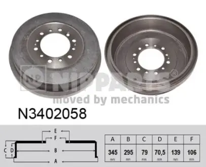 Тормозной барабан NIPPARTS N3402058