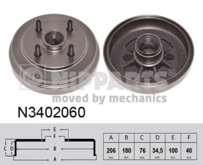 Тормозной барабан NIPPARTS N3402060