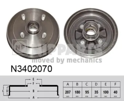 Тормозной барабан NIPPARTS N3402070