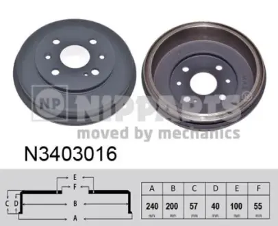 Тормозной барабан NIPPARTS N3403016